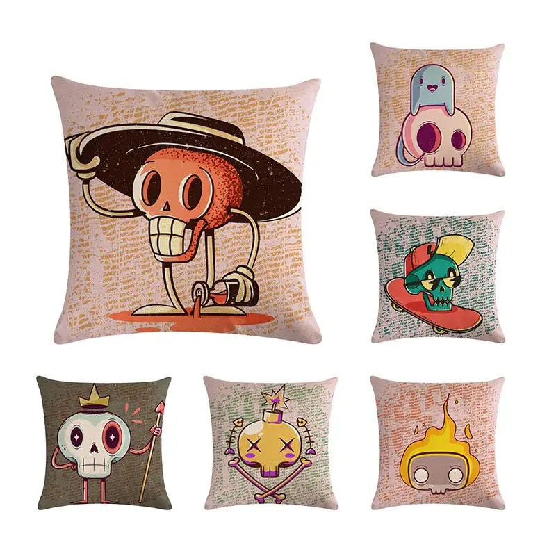 

Cartoon Shantou Human Painting Print Cushion Covers 45*45cm Tulip Design Gifts Home Bedroom Couch Decoration Pillowcase
