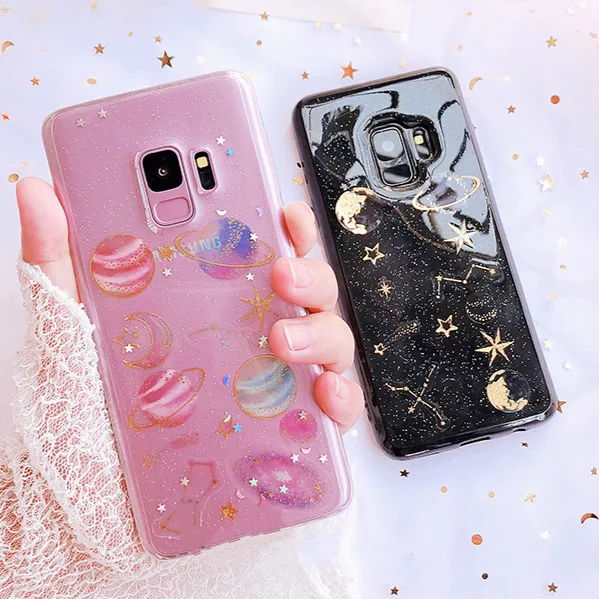 Модные блестящие звездное небо чехол для samsung Galaxy S7 край S8 S9 пию S10 Lite A3 A5 A7 J3 J5 J7 2017