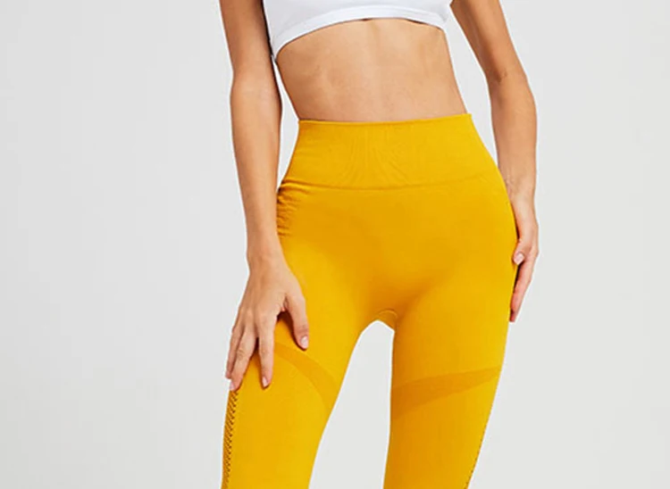 Sevencolorfit женские бесшовные легинсы с высокой талией, желтые, розовые, черные, сетчатые, открытые, сексуальные, для спортзала, спорта, фитнеса, колготки, длинные штаны