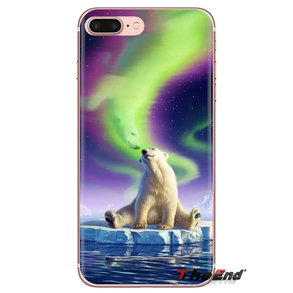 For Samsung Galaxy J1 J2 J3 J4 J5 J6 J7 J8 Plus 2018 Prime 2015 2016 2017 TPU Case Cover Polar Bear Wallpaper in Northern Lights |