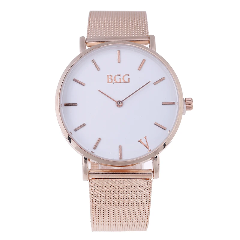BGG простые Стильные мужские повседневные часы женские деловые кварцевые