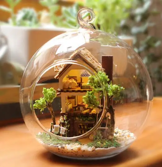 Сборка DIY мини кукольный домик деревянные здания Летающий дом Романтика на день