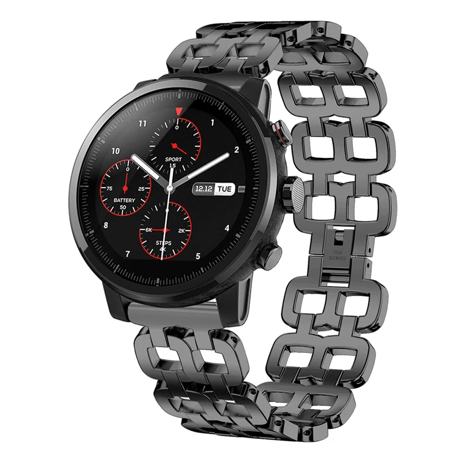 T 22 мм модные часы из нержавеющей стали ремешок Замена для AMAZFIT Stratos 2 S смарт умные