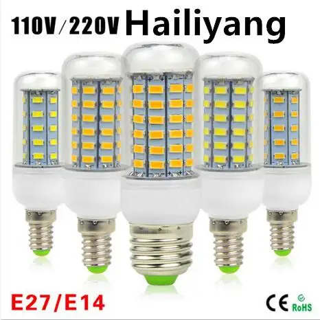 

E27 E14 Corn Led Bulb 5730 LED Light 220V CFL 7W 11W 12W 15W 18W 20W Have CE ROHS lamp 24 36 48 56 69 72Leds Lighting