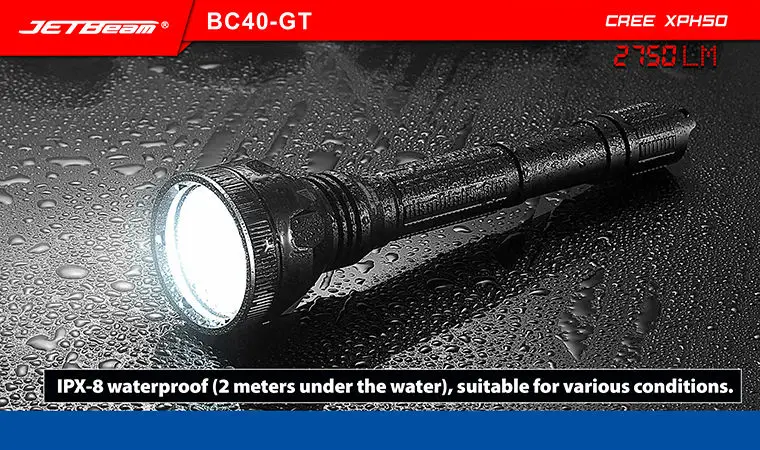 2017NEW JETBeam BC40GT фонарик/прожектор-2750Lm-CREE XHP50 LED