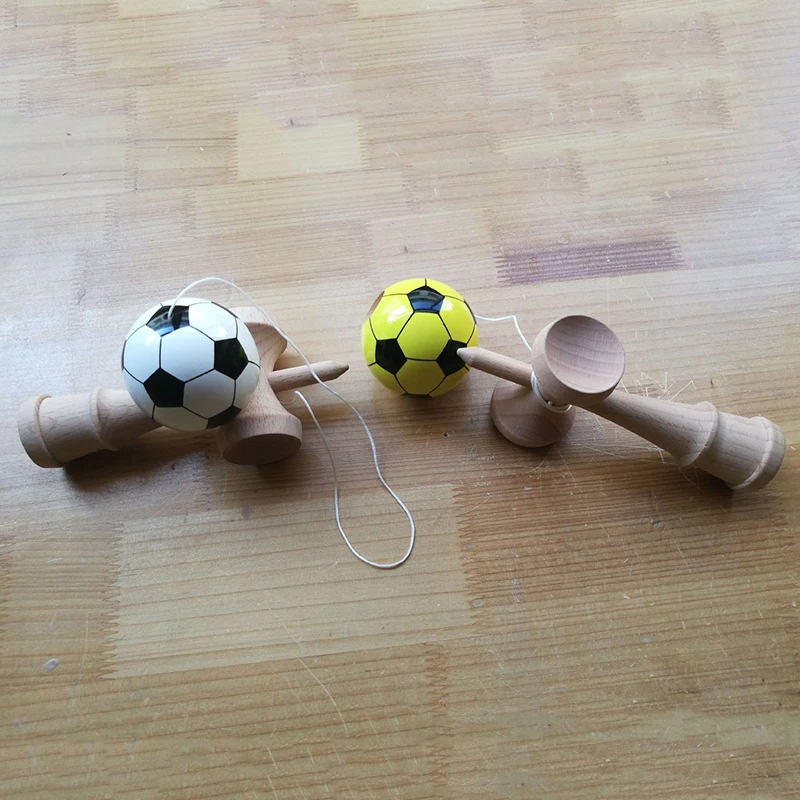 Профессиональный 18 см ПУ краска деревянный Kendama меч шары футбол шаблон умелое жонглирование игры мяч для взрослых детей Спорт на открытом воздухе