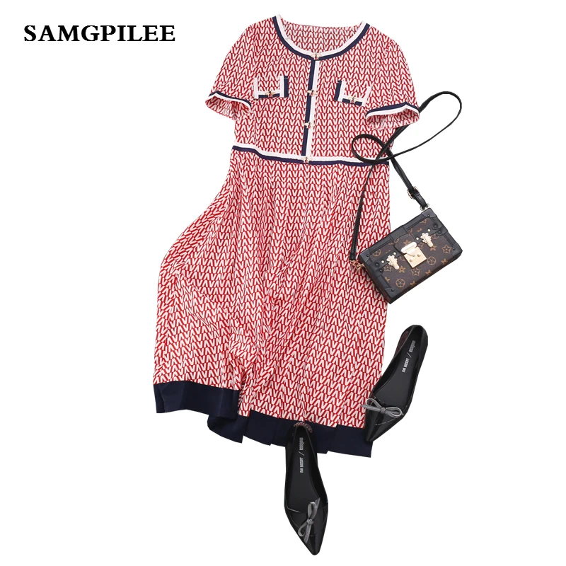 Женское платье с коротким рукавом Повседневное А-силуэта до колена О-образным