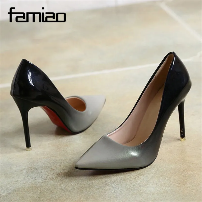 MS 2017 Для женщин Туфли-лодочки модные туфли с острым носком из лакированной кожи