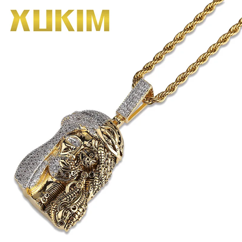 Xukim ювелирные изделия серебряный цвет золотой AAA кубический цирконий религиозный