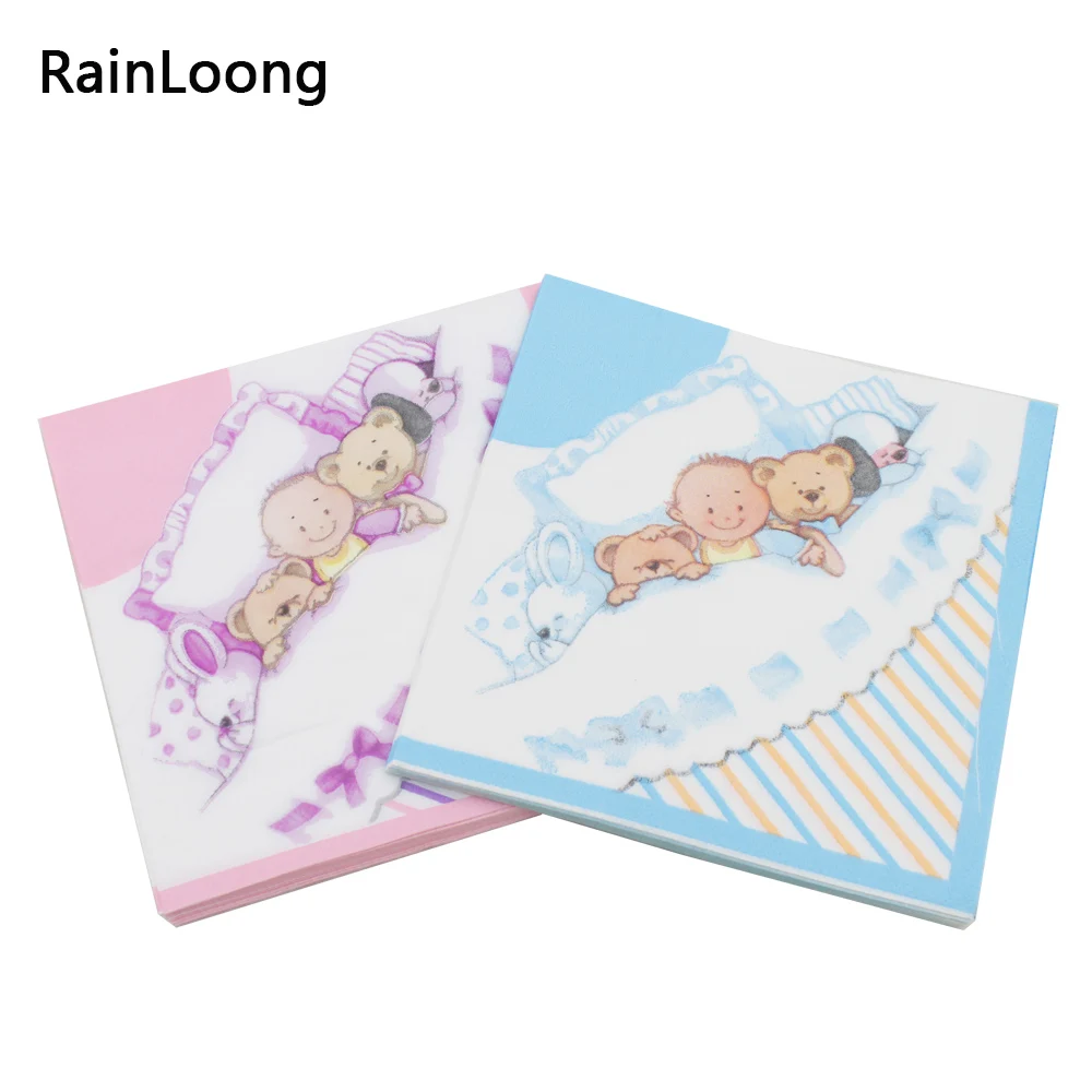 [RainLoong] Детская бумажная салфетка с рисунком из мультфильма для мероприятий и