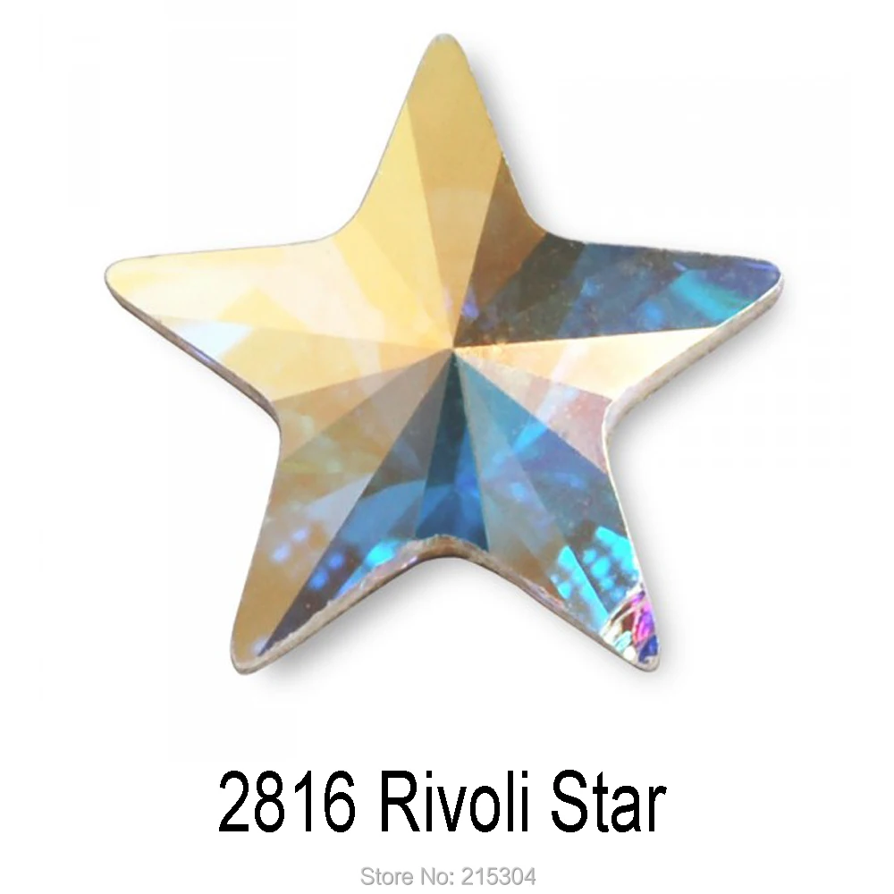 Кристаллы Swarovski Rivoli Star (2816) AB (без горячей фиксации или фиксации) железные (5 мм)