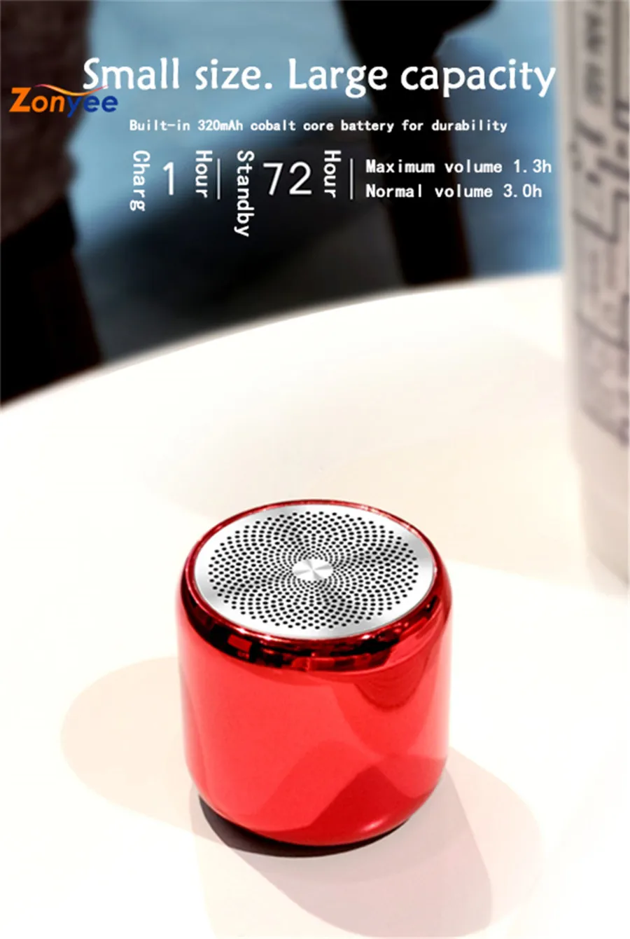 Портативный беспроводной Bluetooth динамик чистая алюминиевая пластина мини сабвуфер 3D стерео громкий динамик тяжелый металл бас черный красный серебристый