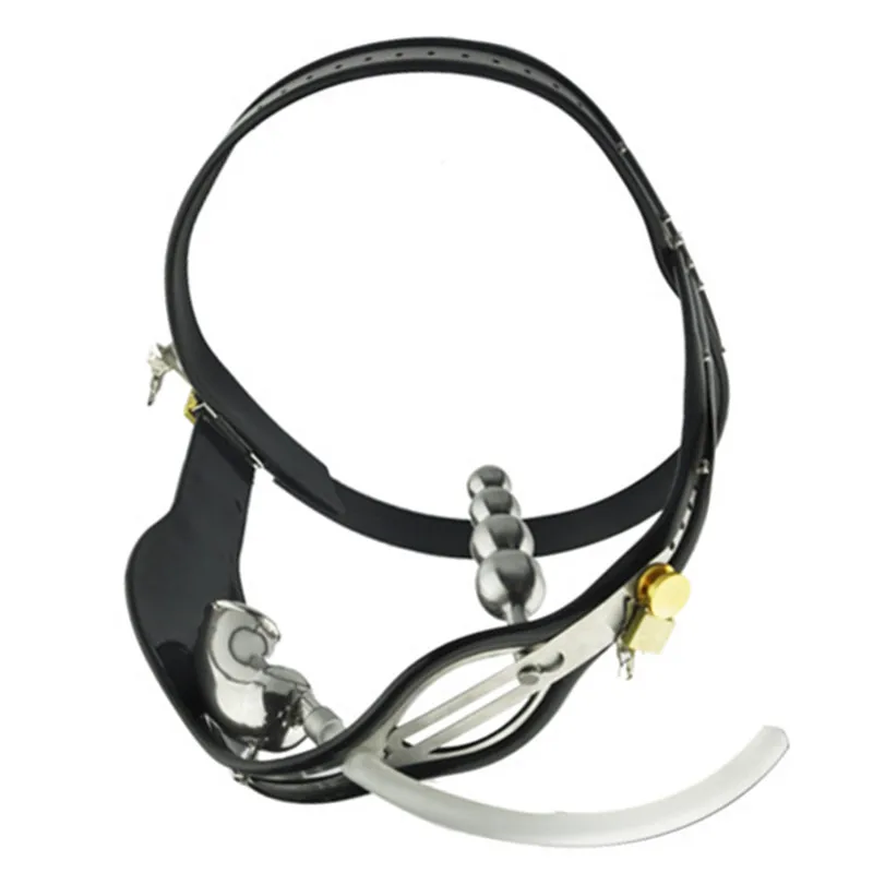 Нержавеющая сталь Мужской Пояс верности Связывание Брюки с анальной пробкой и