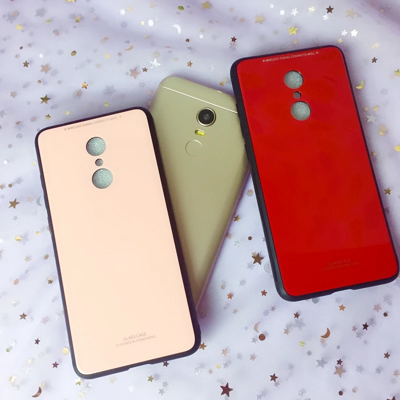 Luxury Tempered Glass Case for Xiaomi Redmi 6A Hard Back Shell Soft TPU Bumper Phone 6 Cover |