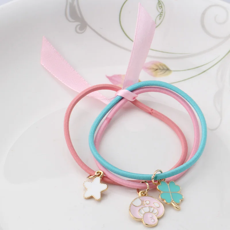 3 шт. яркие цвета резинки для волос Детские эластичные лента с бантом подвеска в