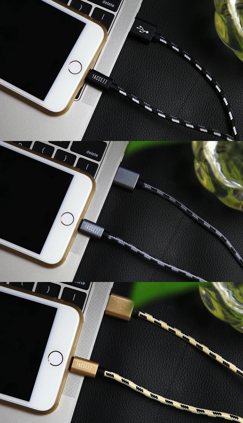 ACCEZZ нейлоновый USB кабель для Apple iphone X XS MAX XR Синхронизация данных для телефона 2,4 А шнур для зарядки для iphone 8 7 6S 5S Plus SE шнур для зарядки