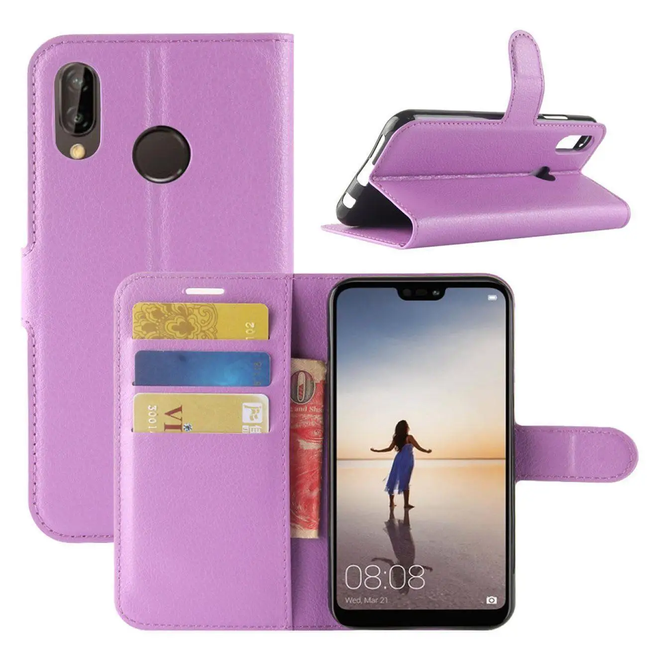 Для huawei P20 Lite Pro & Nova 3e Роскошные противоударный магнитных флип Кожа PU Стенд