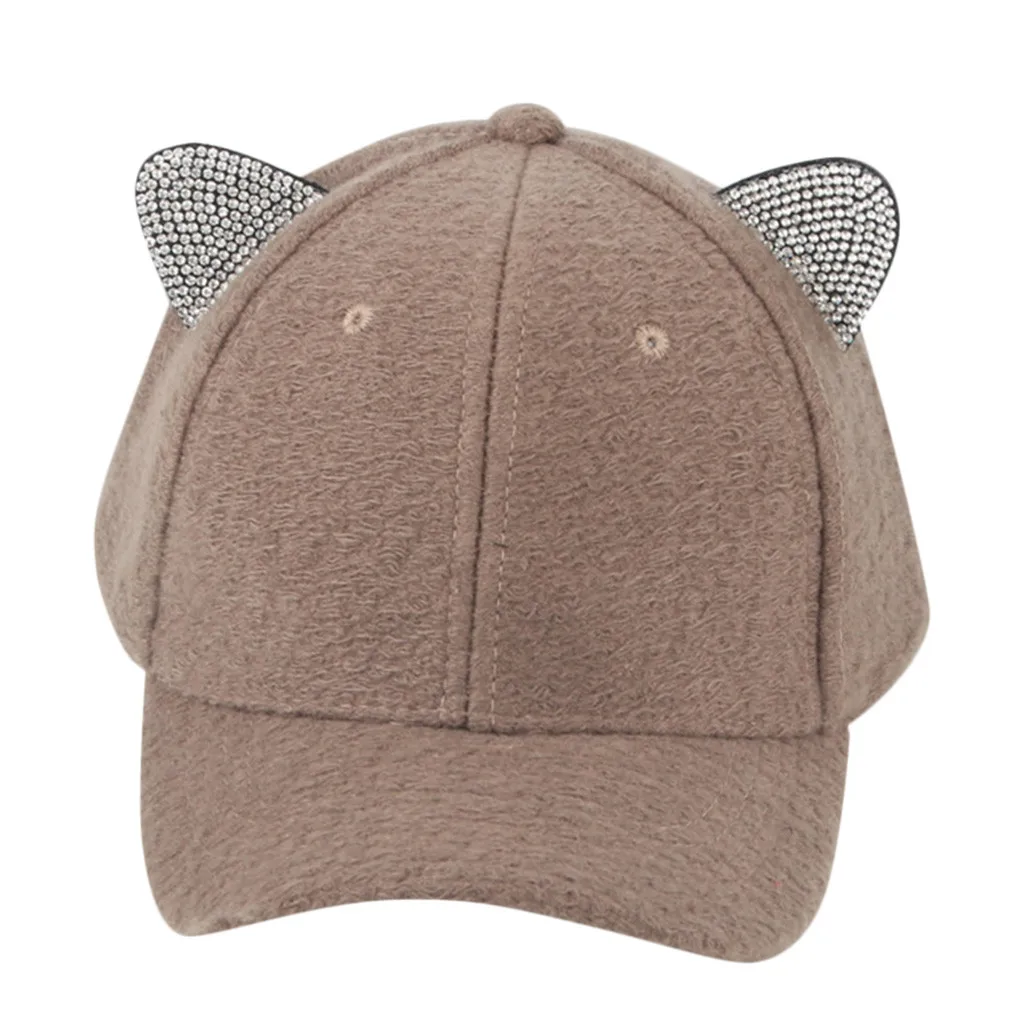 Бейсболка Snapback с милыми кошачьими регулируемыми ушками для взрослых сетчатая