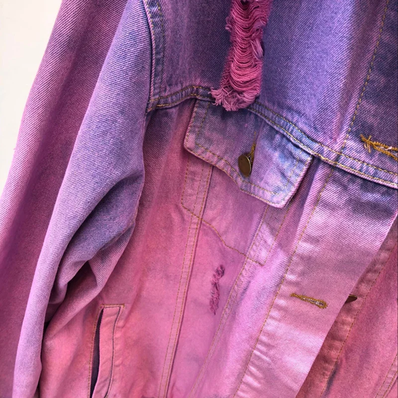 

New Women Denim Jacket Coat Autumn 2019 Hot Sale Long Sleeves Jeans Jackets Lapel Tops Pocket Single Breasted Casual Coat