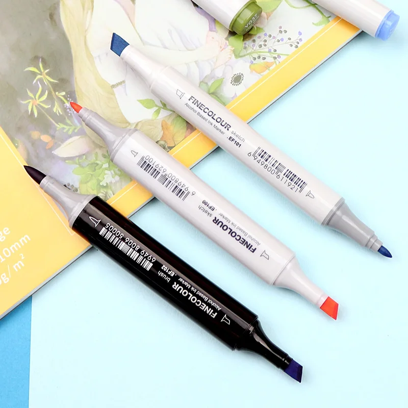FINECOLOUR 240/480 цветов EF100/EF101/EF102 набор маркеров для живописи с двойной головкой масляной спиртовой основе эскиз Маркеры Ручка принадлежности для рисования