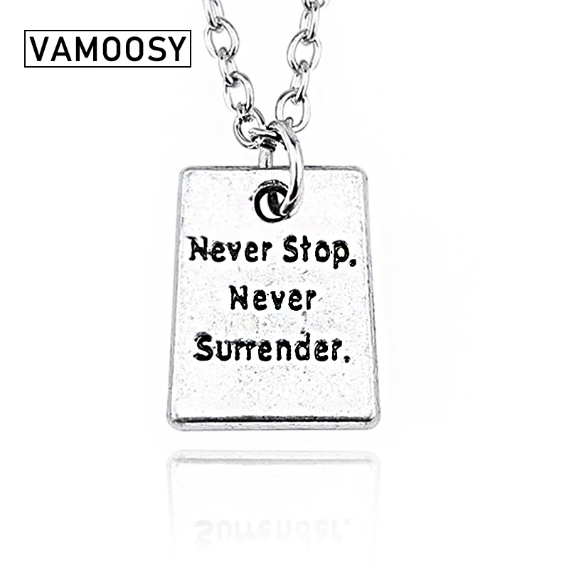 Подвески VAMOOSY 2018 faith Never stop ожерелья подвеска цепочка под античное серебро