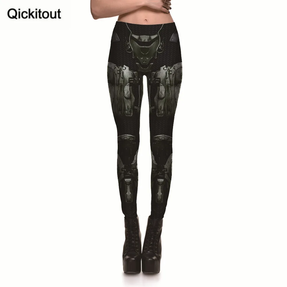 Qickitout Leggings Fashion Armor Robot Animation Women's Machine Digital Print Pants Trousers Stretch WHOLESALES | Женская одежда