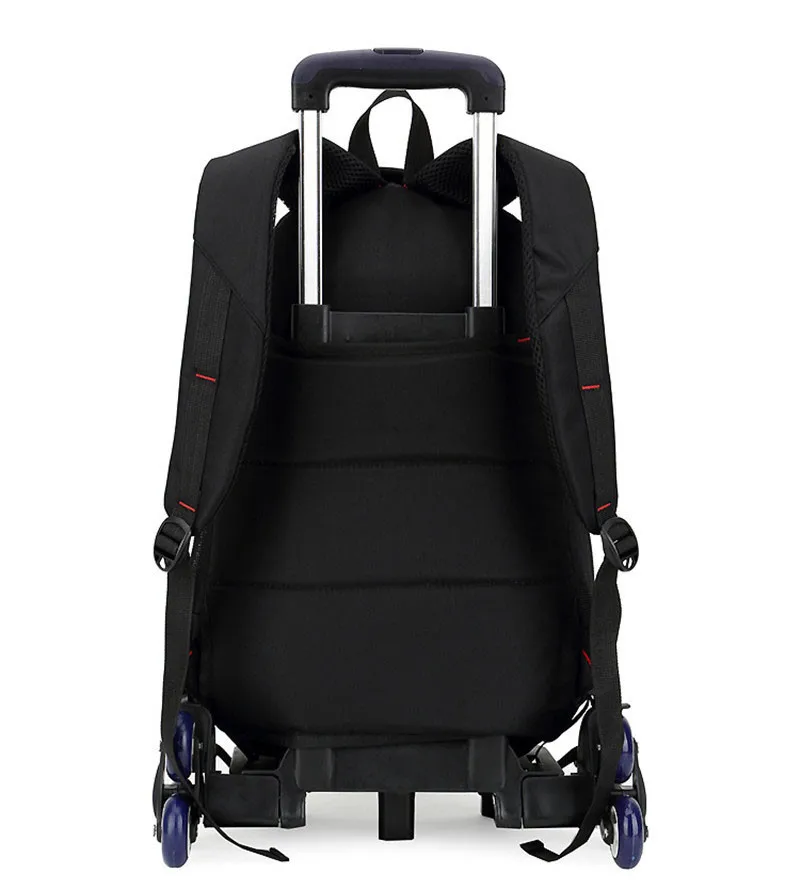 Новейшие Съемный Дети Школьные Сумки С 3 Колеса Лестницы Детская мальчик Тележка