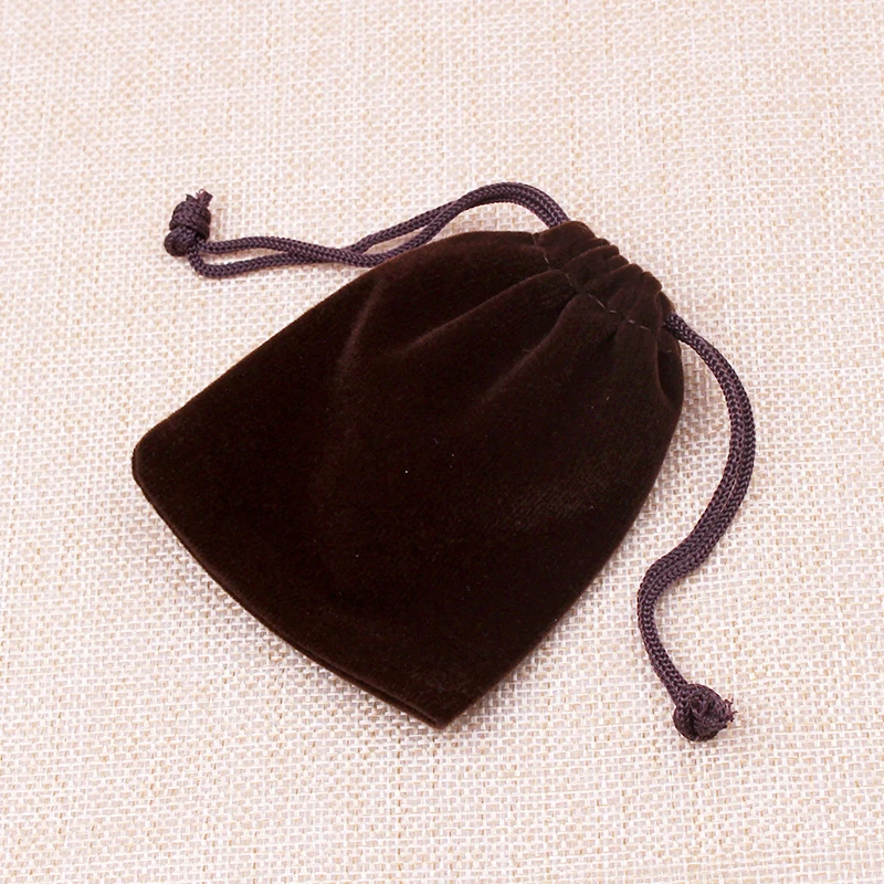 

New Cheap 100Pcs 7x9cm Brown Velvet Drawstring Pouch Bag/Jewelry Bag,Christmas Wedding Gift Bags & Pouches