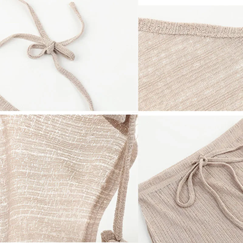 Новый женский однотонный топ на бретельках с открытой спиной + облегающая юбка VN