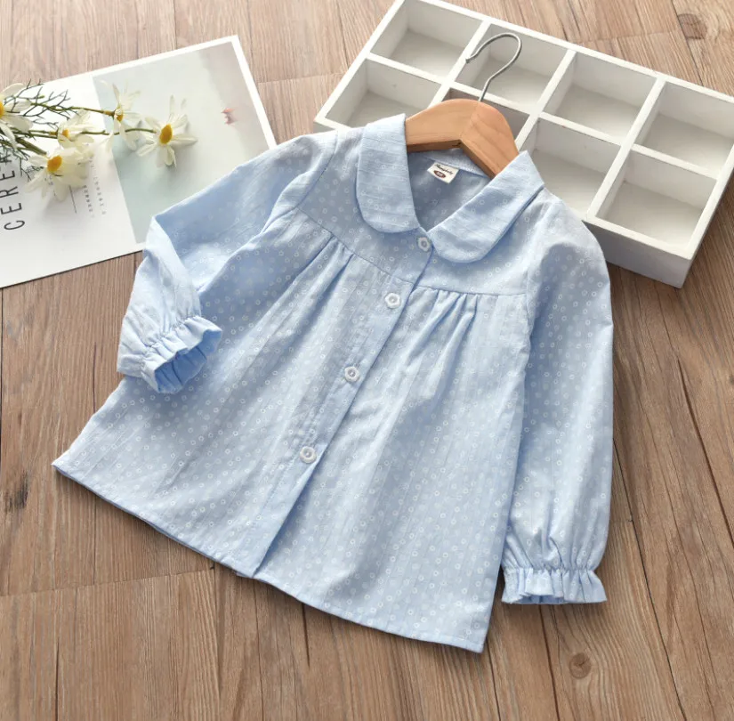 New Summer Autumn Kids Clothes Fashion Long Sleeve Children Shirts Cute Polka Dot Print Baby Girls Cotton Tees Tops Gifts | Детская
