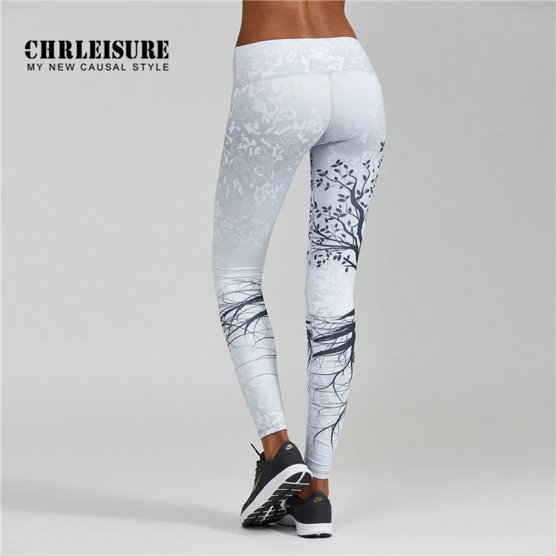 CHRLEISURE Леггинсы с принтом дерева спортивные женские фитнес леггинсы с высокой талией для спортзала штаны для йоги женские спортивные колготки Пуш-Ап бесшовные