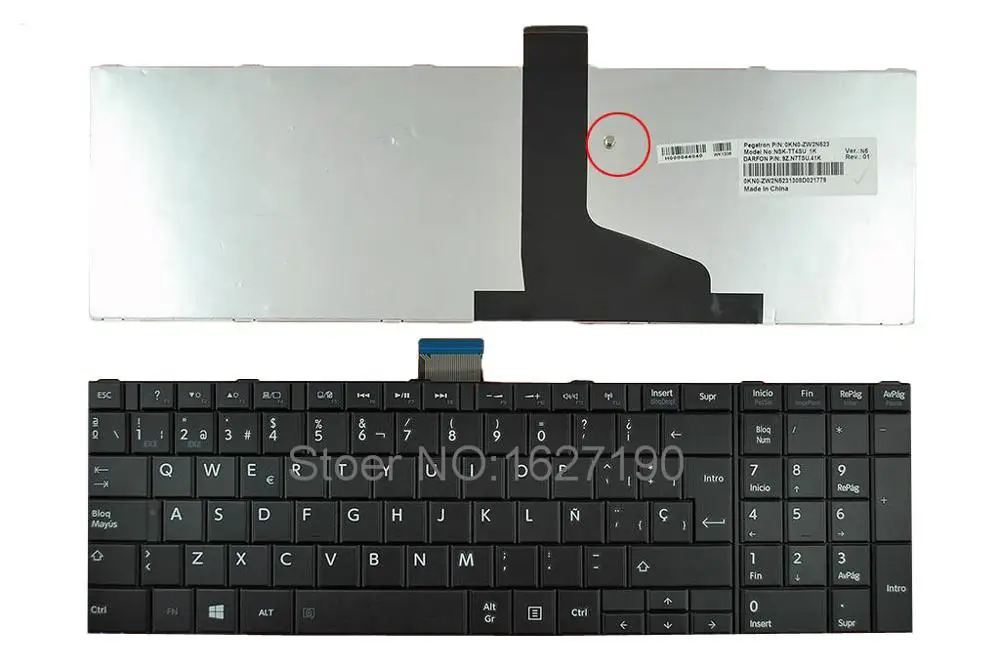 

SP испанская клавиатура для ноутбука TOSHIBA C850 BLACK Win8, новый ноутбук