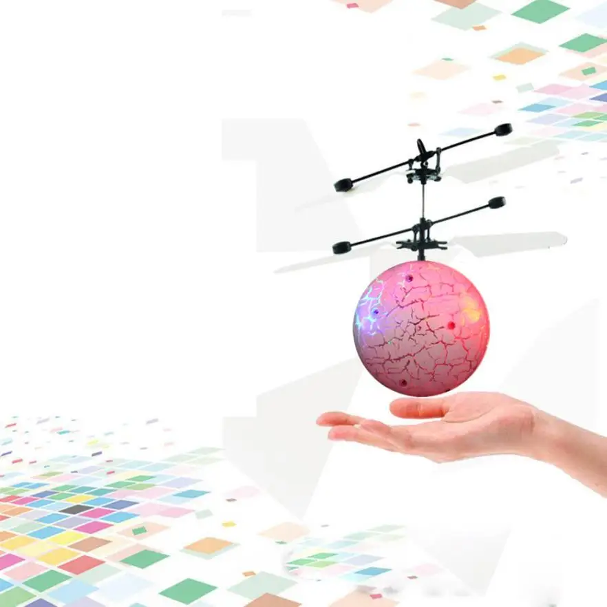 RC летающий шар Дрон шар-вертолет встроенное Сверкающее светодиодное освещение