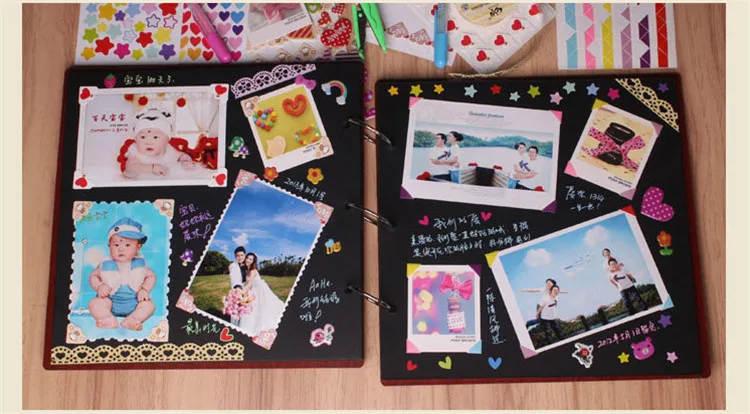 DIY 10Inch Vintage Photo Album Retro 30*pages Loose-Leaf Paper Frame Albums Friends Family Gift Scrapbooking Picture frame | Дом и сад