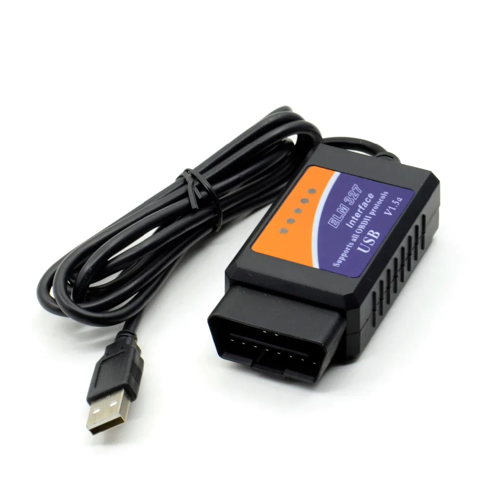 Автомобильный диагностический интерфейсный сканер ELM327 USB V1.5 OBD2 разъем ELM 327 в 1 5