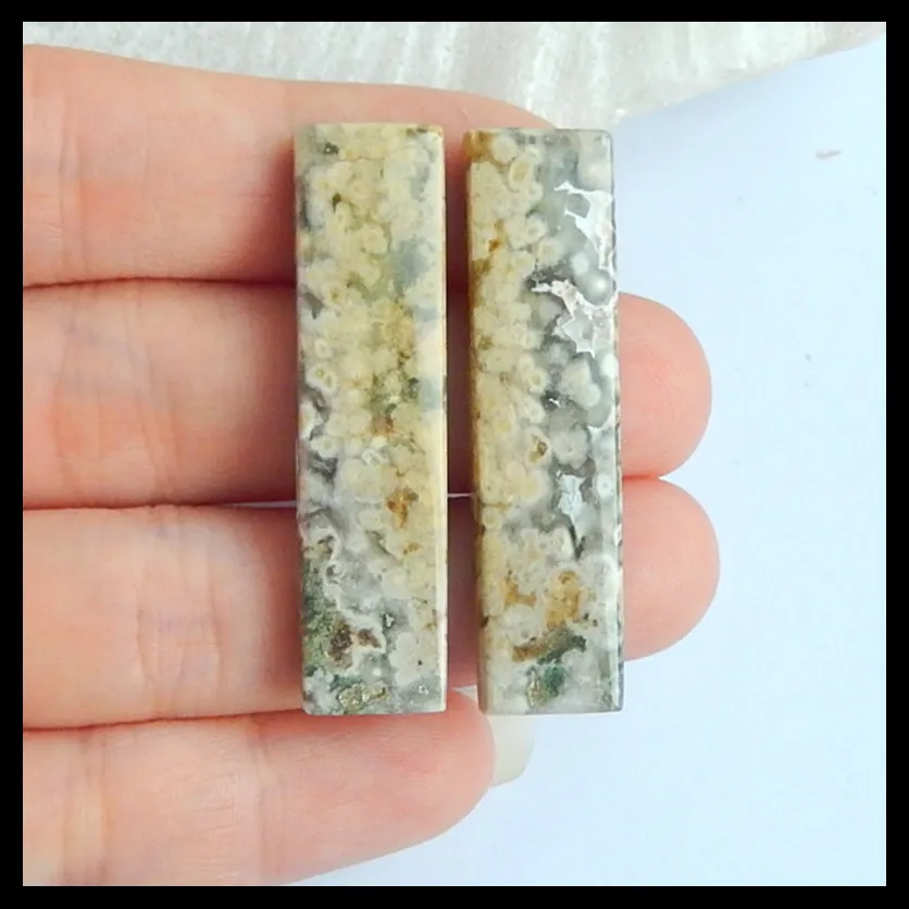 

Натуральная Океаническая яшма Женская мода бусы, серьги, бижутерия из полудрагоценных камней серьги, 42x11x4 мм, 8,8 г