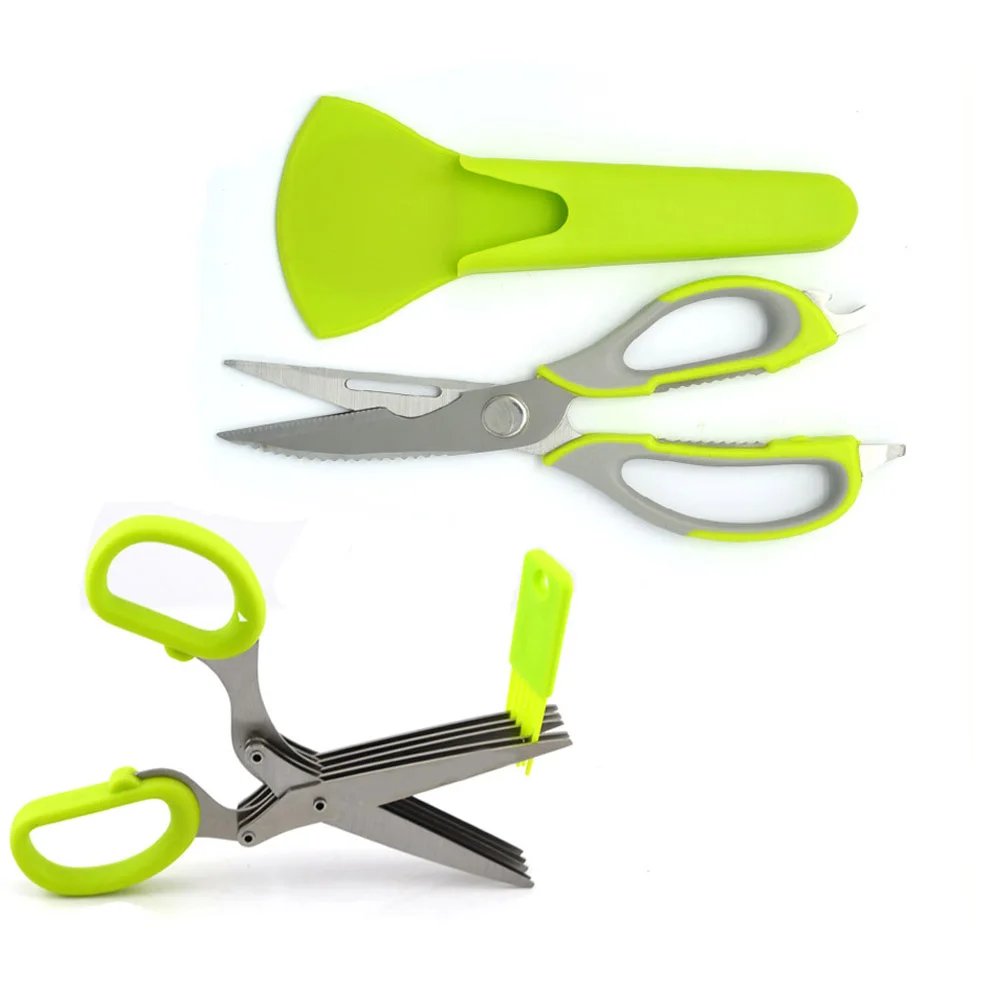 Многофункциональные кухонные ножницы для рыбки курицы с магнитной крышкой и 5