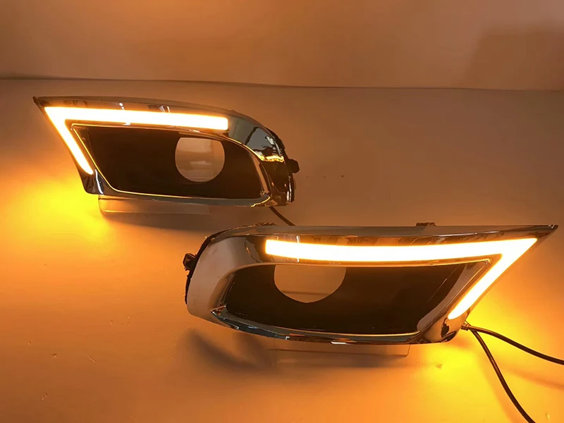 Автомобильный мигающий 2 шт. светодиодный DRL дневные ходовые огни для Toyota Camry 2009 2010 2011 противотуманный светильник с желтым указателем поворота и синим