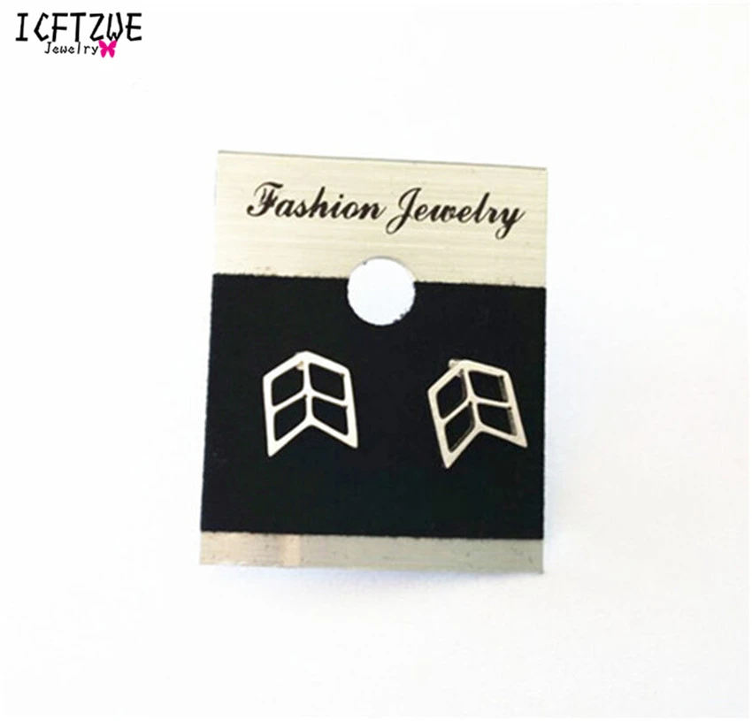 DIANSHANGKAITUOZHE Gold Silver Geometric Arrows Stainless Steel Chevron V Stud Earings Fashion Jewelry For Women Men Orecchini | Украшения