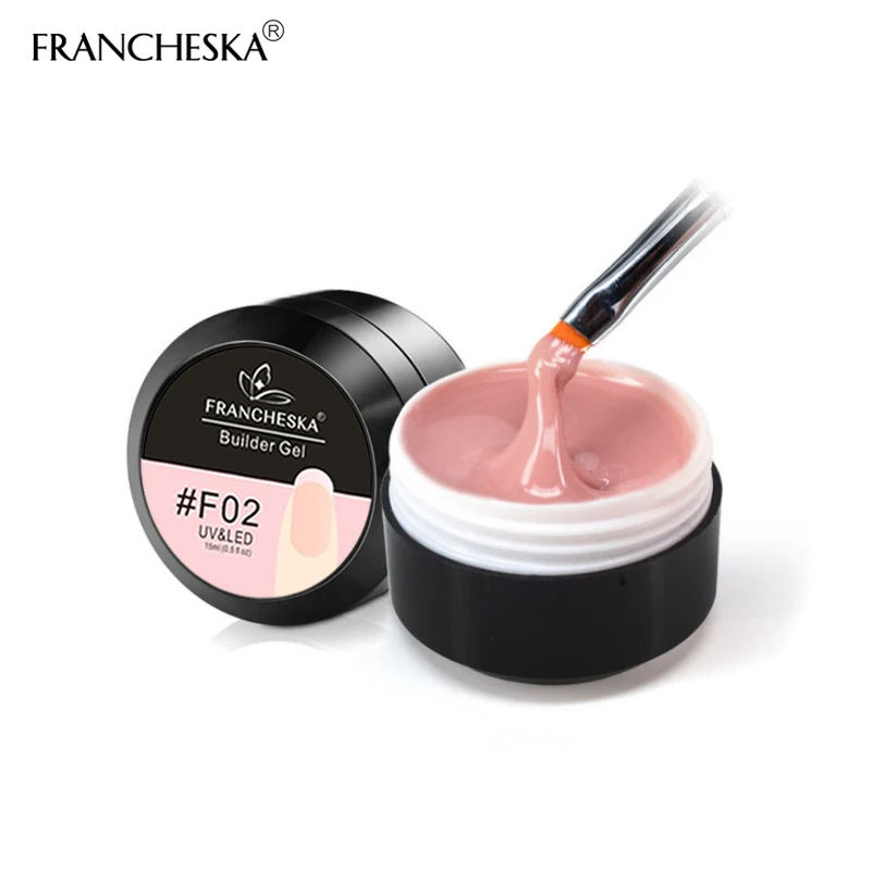 15ml Builder Gel F02 Набор густых гелевых ногтей Francheska, розовый, 15 мл, для наращивания ногтей, УФ-гель, светодиодный, покрытие для ногтей, розовый, камуфляжный, замачивающийся, желе-гель - Цвет: 15ml Builder Gel F02