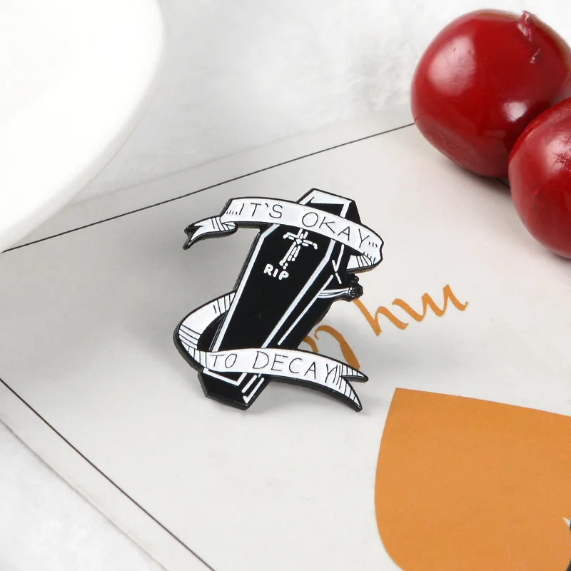 Новинка брошь в виде черного гроба стиле ужаса Хэллоуина зомби | Украшения и