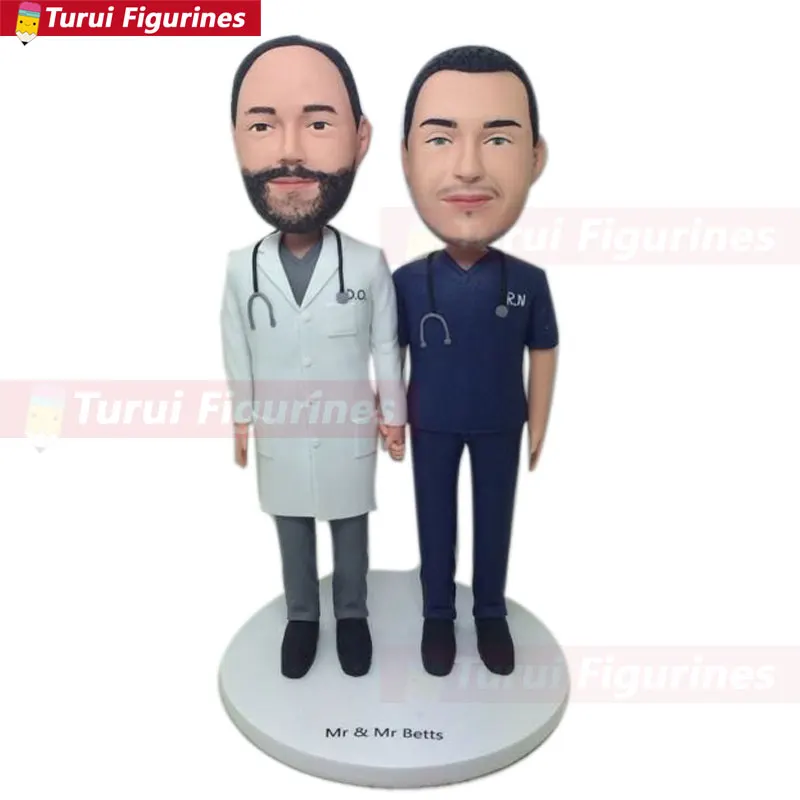 

Gay Male Doctor Male Nurse Custom Wedding Topper Personalized Gay Wedding Cake Topper Figurine Gay Male Wedding Gifts Doctor