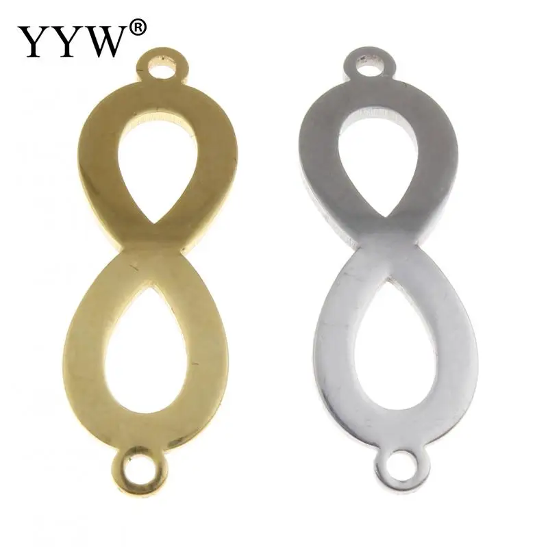 Коннектор из нержавеющей стали № 8 Infinity позолоченный петля 1/1 9 50x28 50x1 мм