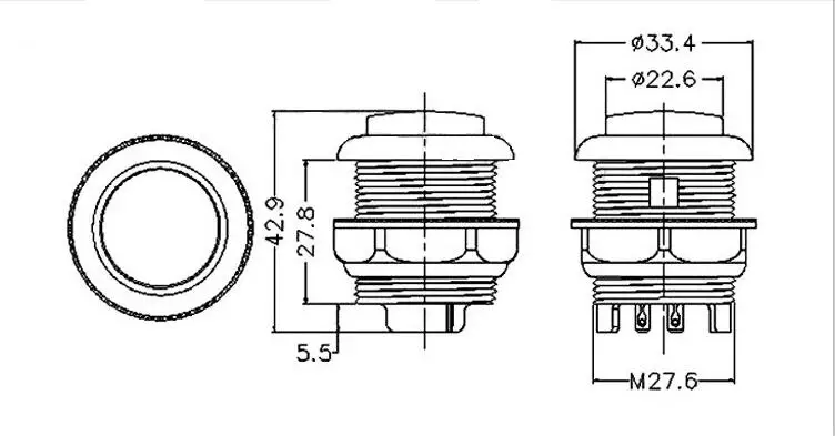 Большой высококачественный аркадный кнопочный ключ 28 мм/кнопки #/Аркадный