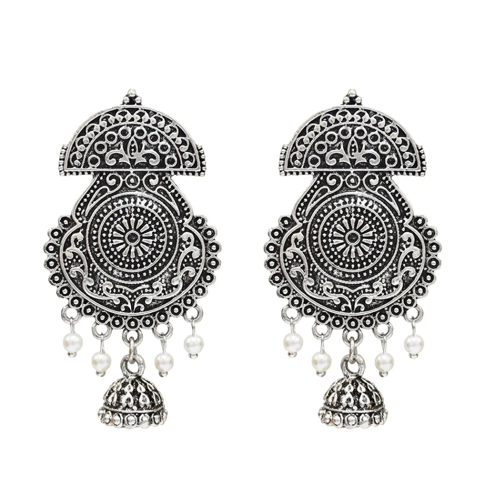 Индийские Винтажные висячие серьги ювелирные изделия Jhumka Tribal кисточка золотого