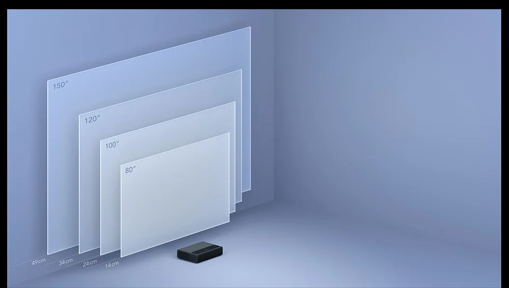 Xiaomi Mijia лазерная проекция ТВ 4K домашний кинотеатр 200 дюймов Wi-Fi Bluetooth 2 Гб ОЗУ 16 Гб английский интерфейс поддержка HDR DOLBY DTS