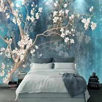 custom mural wallpaper chinese style hand painted magnolia bird background wall