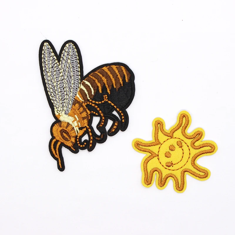 1 шт. милые Мультяшные значки с вышивкой в виде пчелы|ironing stickers|embroidery badgessun patch |