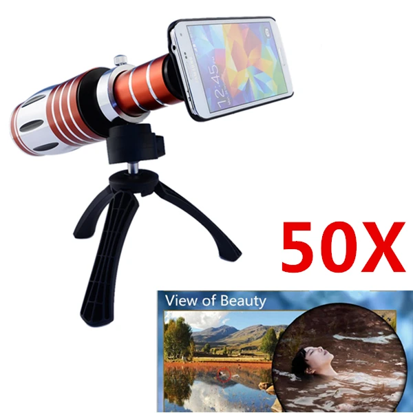 2017 New 50X Metal Telescope Zoom Lentes Telephoto Lens Camera Lenses For iPhone 6 6s Samsung Galaxy note 2 3 4 5 Phone Cases|telephoto lens|zoom