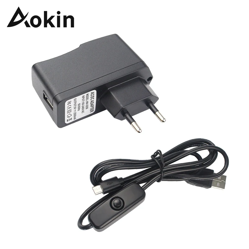 Для Raspberry Pi 3 AC источник питания 5 В 2.5A USB зарядное устройство адаптер вкл.